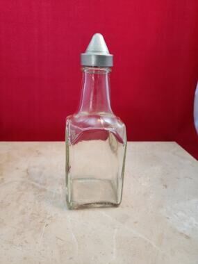 Vintage Oil/Vinegar Bottle - Square Shape Metal Top - Made by Bloomfield